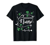 Infirmière de la Saint-Patrick, Sage-Femme, Irish Shamrock St Paddy T-Shirt
