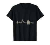 Infirmière des Soins intensifs EKG Heartbeat Coffee Shift Line Art T-Shirt