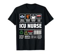 Infirmière des Soins intensifs, informations sacrées, étiquette d'emploi, compétences, vin, café T-Shirt