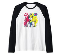 Infirmière Double Paix rétro Pop Personnage Graphique Signe Geste Manche Raglan