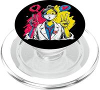 Infirmière Double Paix rétro Pop Personnage Graphique Signe Geste PopSockets PopGrip pour MagSafe