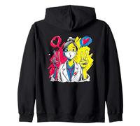Infirmière Double Paix rétro Pop Personnage Graphique Signe Geste Sweat à Capuche