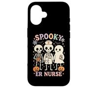 Infirmière effrayante des urgences d'Halloween squelette fantôme personnel médical RN Coque pour iPhone 16