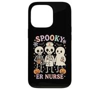 Infirmière effrayante des urgences d'Halloween squelette fantôme personnel médical RN Coque pour iPhone 13 Pro
