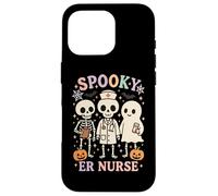 Infirmière effrayante des urgences d'Halloween squelette fantôme personnel médical RN Coque pour iPhone 16 Pro