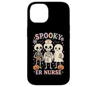 Infirmière effrayante des urgences d'Halloween squelette fantôme personnel médical RN Coque pour iPhone 14