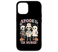 Infirmière effrayante des urgences d'Halloween squelette fantôme personnel médical RN Coque pour iPhone 12/12 Pro
