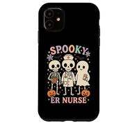Infirmière effrayante des urgences d'Halloween squelette fantôme personnel médical RN Coque pour iPhone 11