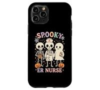 Infirmière effrayante des urgences d'Halloween squelette fantôme personnel médical RN Coque pour iPhone 11 Pro