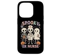 Infirmière effrayante des urgences d'Halloween squelette fantôme personnel médical RN Coque pour iPhone 14 Pro