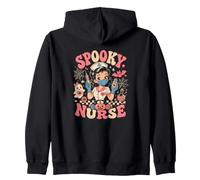 Infirmière effrayante Vintage Halloween Rose Mignon Vie infirmière Sweat à Capuche