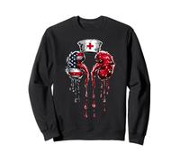 Infirmière en dialyse Technicien Tech Drapeau américain Drip Lover Sweatshirt