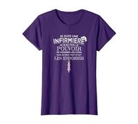 Infirmière Humour - Je ne Peux Pas soigner Les Cons T-Shirt, Femme, Violet, XS