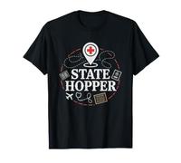 Infirmière Itinérante Sauteuse D'états Aventure Épingles De T-Shirt