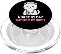 Infirmière Le Jour, Maman de Chat, mère de Nuit, Amusante, allaitante PopSockets PopGrip pour MagSafe