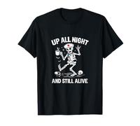 Infirmière Night Shift Squelette Coffee Up All Night Still Alive T-Shirt