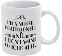 Infirmière praticienne - Je ne veux pas regarder - Mug en céramique blanc style bohème - Mug à thé original imprimé recto verso - 325 ml (11 oz) - Idéal pour maman, papa, un ami, une épouse ou un mari