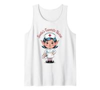 Infirmière préférée du Père Noël Mignonne Elfe Humour drôle Noël Débardeur