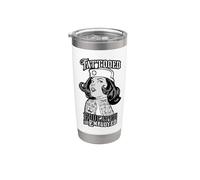 Infirmière tatouée éduquée et employée Vintage Pop Art Girl Gobelet isotherme en acier inoxydable double paroi