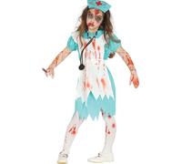 infirmière zombie verte de bloc opératoire pour enfants taille 98 - 146, taille:140/146