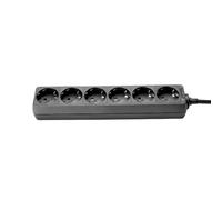 Infitronic Multiprise à 6 Prises, Noire, avec câble de 1,4 m et sécurité Enfant, fiche Schuko coudée à 45°, Bloc d'alimentation 3G1,5 mm² pour l'intérieur, 16 A/250 V