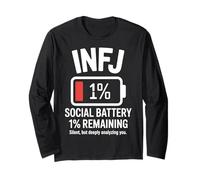 INFJ Social Battery 1% Restant Drôle Introverti Manche Longue