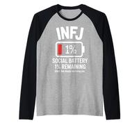 INFJ Social Battery 1% Restant Drôle Introverti Manche Raglan