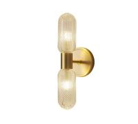 INFJMH Applique Applique Murale à 2 lumières entièrement en cuivre, en Laiton et en Verre, éclairage Mural Moderne du Milieu du siècle en Cristal, Lampe de Chevet d'intérieur de Luxe intérieure