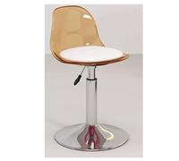 INFJMH Chaises Acrylic Bar Stool with Clear Back Armless Kitchen Counter Height Barstool Adjustable Hydraulic Swivel Bar Chair for Kitchen Dining Pub Cafe Comptoir(Amber)
