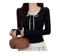 INFJMH Chemises Coquette Y2k pour Femmes, Vintage, Manches Longues, Dentelle, Volants, Boutons, Hauts, vêtements Mignons