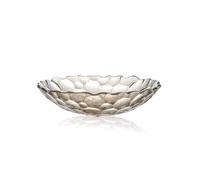 INFJMH Corbeille Bol à fruits décoratif en verre cristal, bol de service rond, support à fruits de comptoir, panier de rangement for centres de table, décoration d'intérieur bol(Brown,20x5cm)