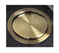 INFJMH Couvercle de goulotte à déchets en acier inoxydable, œillet poubelle intégré for comptoir, couvercle basculant surface brossée, rabat équilibré for cuisine/salle bain/restaurant(Bronze)