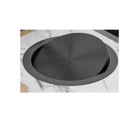 INFJMH Couvercle de poubelle en acier inoxydable à clapet basculant, avec finition brossée, idéal for la cuisine et salle bain(Svart)