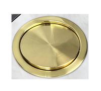 INFJMH Couvercle de poubelle en acier inoxydable à clapet basculant, avec finition brossée, idéal for la cuisine et salle bain(Titanium Gold)