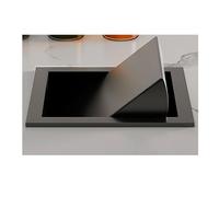 INFJMH Couvercle de poubelle encastré en acier inoxydable for plan travail, avec trappe à bascule dissimulée et goulotte déchets pivotante(Grey)