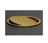 INFJMH Couvercle de poubelle encastré moderne en acier inoxydable avec goulotte à déchets dissimulée et couvercle à clapet for plan de travail de cuisine(Gold,220mm)