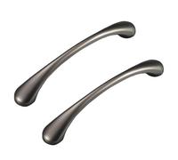 INFJMH Lot de 2 poignées placard avec vis, boutons tiroir en forme d'arc, alliage zinc Compatible with cuisine et chambre à coucher(Svart,192mm)