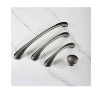 INFJMH Lot de 2 poignées placard avec vis, boutons tiroir en forme d'arc, alliage zinc Compatible with cuisine et chambre à coucher(Svart,Single hole)