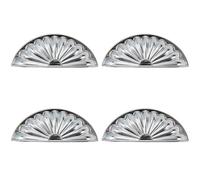 INFJMH Lot de 4 poignées tiroir en alliage zinc for armoires cuisine, tiroirs, commodes, tables chevet, avec trou central 7,6 cm(Bright Silver)