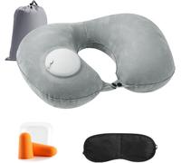 Inflatable Airplane Travel Pillow,Portable Travel Airplane Pillow,Neck Pillow For Travel With Ear Plug & Eye Mask For Camping Airplanes Offices Cushion Rest Sleep