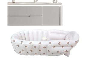 Inflatable Bathtub Baby, Portable Foldable Bath Seat, Compact Water Pool, Soft Support Tub, Travel-Friendly Basin for Sink Shower Outdoor Summer Swimming and Playtime Use