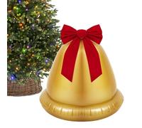 Inflatable Christmas Balls - PVC, 22in Giant Jingle Bell | Gold Globe Decoration With Bow, Holiday Centerpiece For Front Lawn, Beach, Door, Pool, Winter, Holiday, Window, Outdoor, Porch