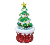 Inflatable Cooler - 14.17x14.17x27.56 inches Christmas Tree Shape Ice Container, Festive Champagne Bucket | Portable Drink Holder for Beer, Soda, Wine, BBQ, Picnic, Pool Party, Yard, Lawn, Fe