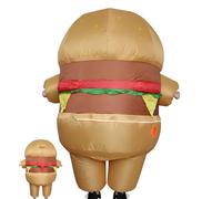 Inflatable Costume Adult, Funny Hamburger Outfit, Full Body Blow Up Fast Food Suit, Lightweight Fan Powered Easy Wear Design, Novelty Costume for Women Men Party Carnival Stage Holiday Events