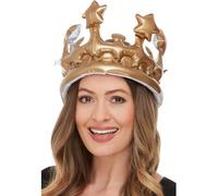 Inflatable Crown, Gold - Inflatable Crown, Gold, 23cm/9in -