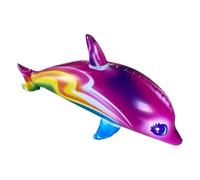 Inflatable Dolphin Pool Toy - 33.86 inch Water Float | PVC Animal Lilo - Beach Party Decoration Prop - Durable Blue PVC, Soft & airtight, Perfect for Kids Playing Summer Games at a Family Gathering