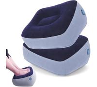Inflatable Feet Rest Pillow Cushion Leg Rest Support Pillow for Travel Office Car Camping Airplane Foot Massage Stool Relax Cushion (2PCS)