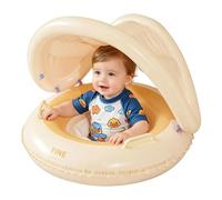 Inflatable Kids Swimming Float, Sun Shade Pool Raft, Protective Canopy Water Float with Secure Seat Design, Lightweight PVC Swim Ring for Bath Beach Play, Summer Water Toy for Boys Girls Travel Use