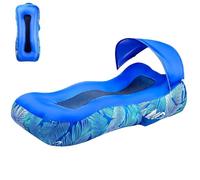 Inflatable Lounge Chair - Beach Couch With Sunshade Canopy, Portable Pool