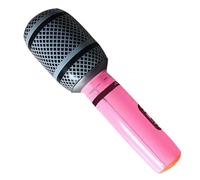 Inflatable Microphone - Assorted Colors Blow Up Microphone Props, Sturdy Lightweight Singing Activity Decoration for Musical Concert Party Stage Photo Booth Fun for Kids and Adults